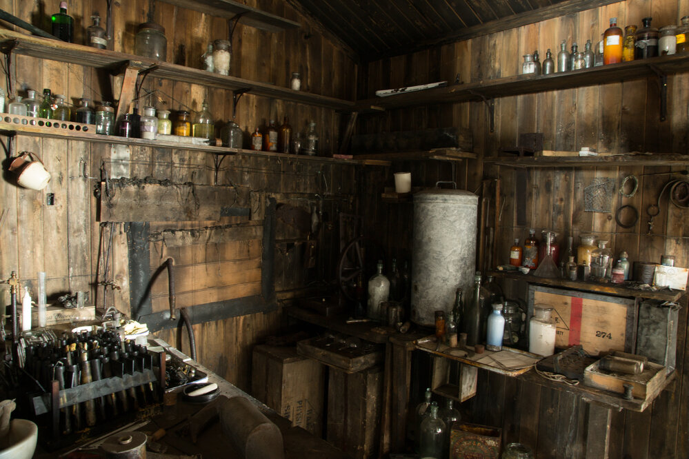 2017-18 Scott's 'Terra Nova' hut, interior, Physical Laboratory