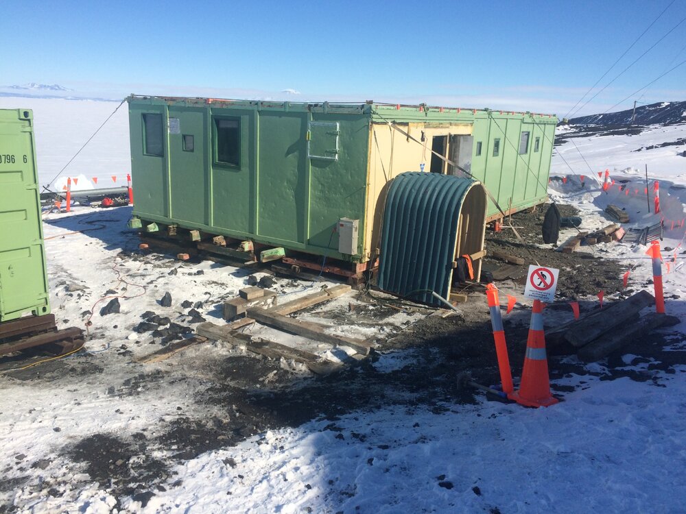 2016-17 Hillary's TAE/IGY hut, Cold Porch works, after contemporary outer Cold Porch removal