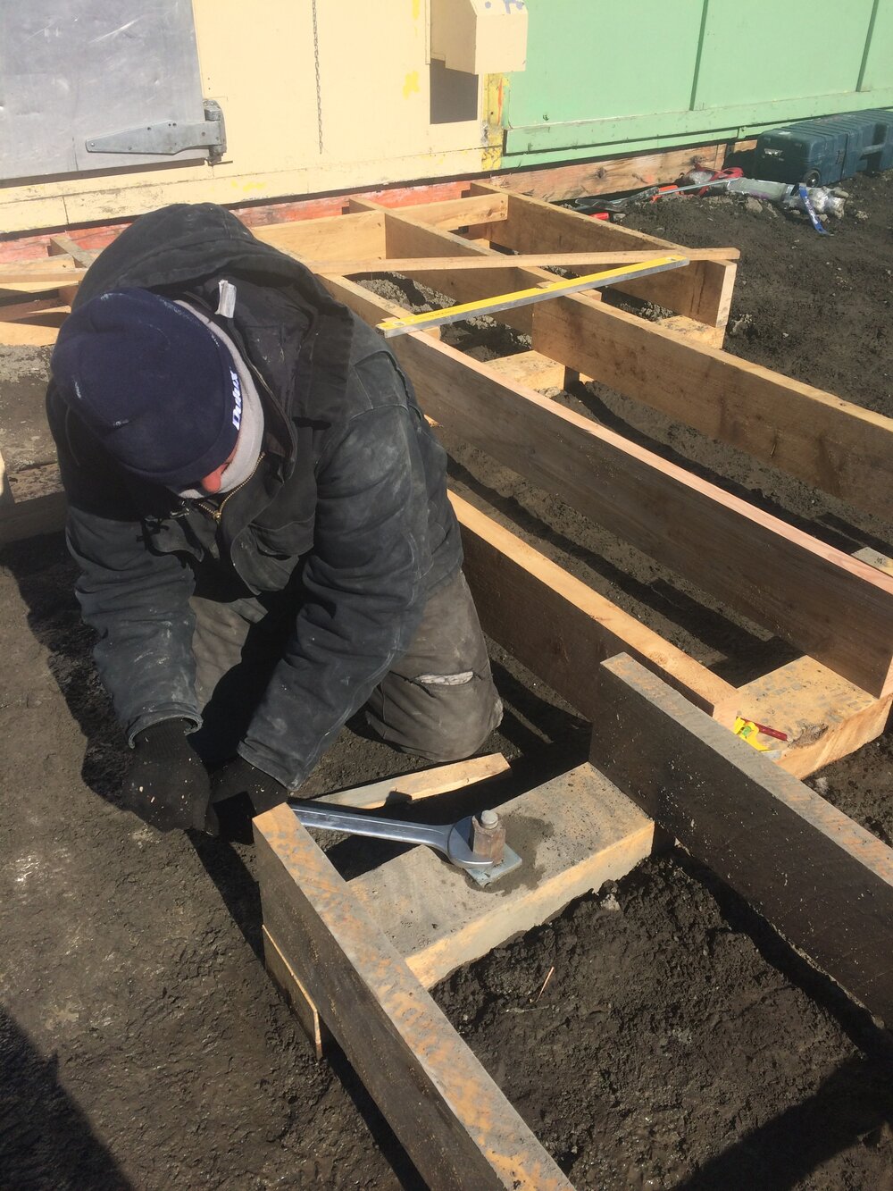 2016-17 AHT's Doug Henderson installing Junction Box sub floor, Hillary's TAE/IGY hut