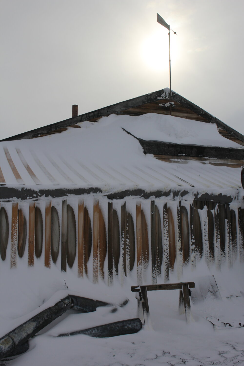 2018-19 West wall of Scott's 'Terra Nova' hut, Cape Evans