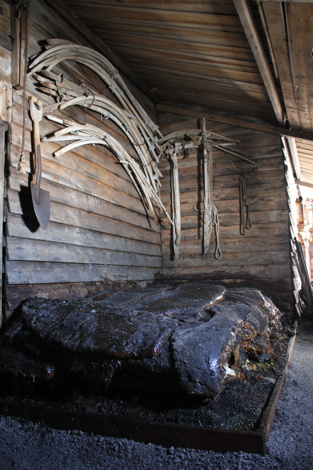 2018-19 Blubber stack inside Scott's 'Terra Nova' hut, Cape Evans (001)