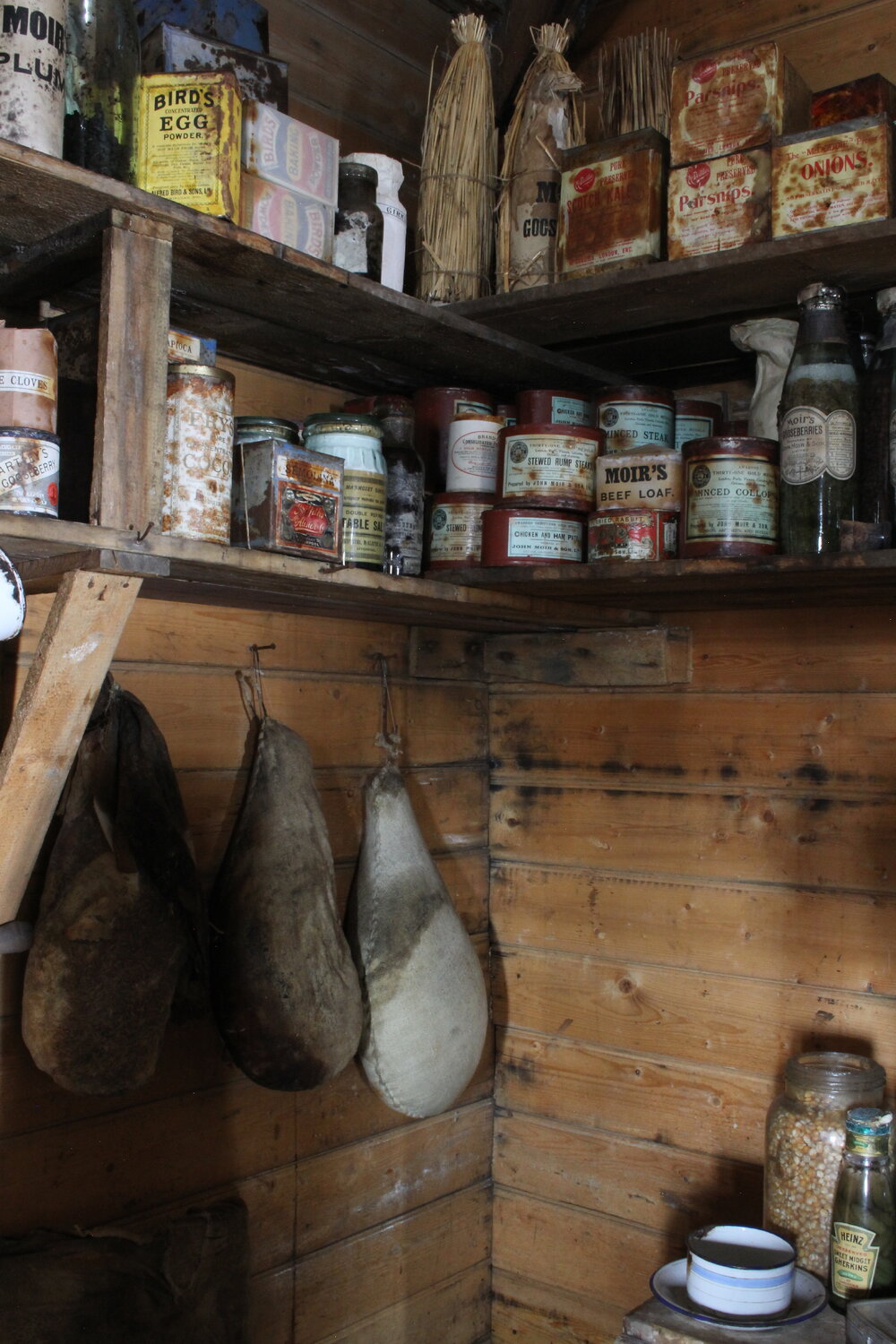2018-19 Provisions inside Shackleton's 'Nimrod' hut, Cape Royds (001)