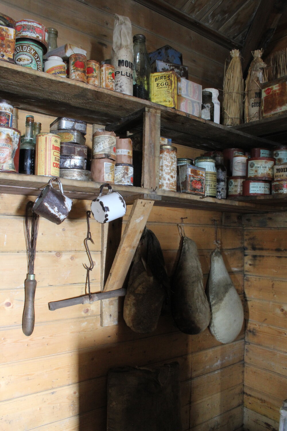 2018-19 Provisions inside Shackleton's 'Nimrod' hut, Cape Royds (002)