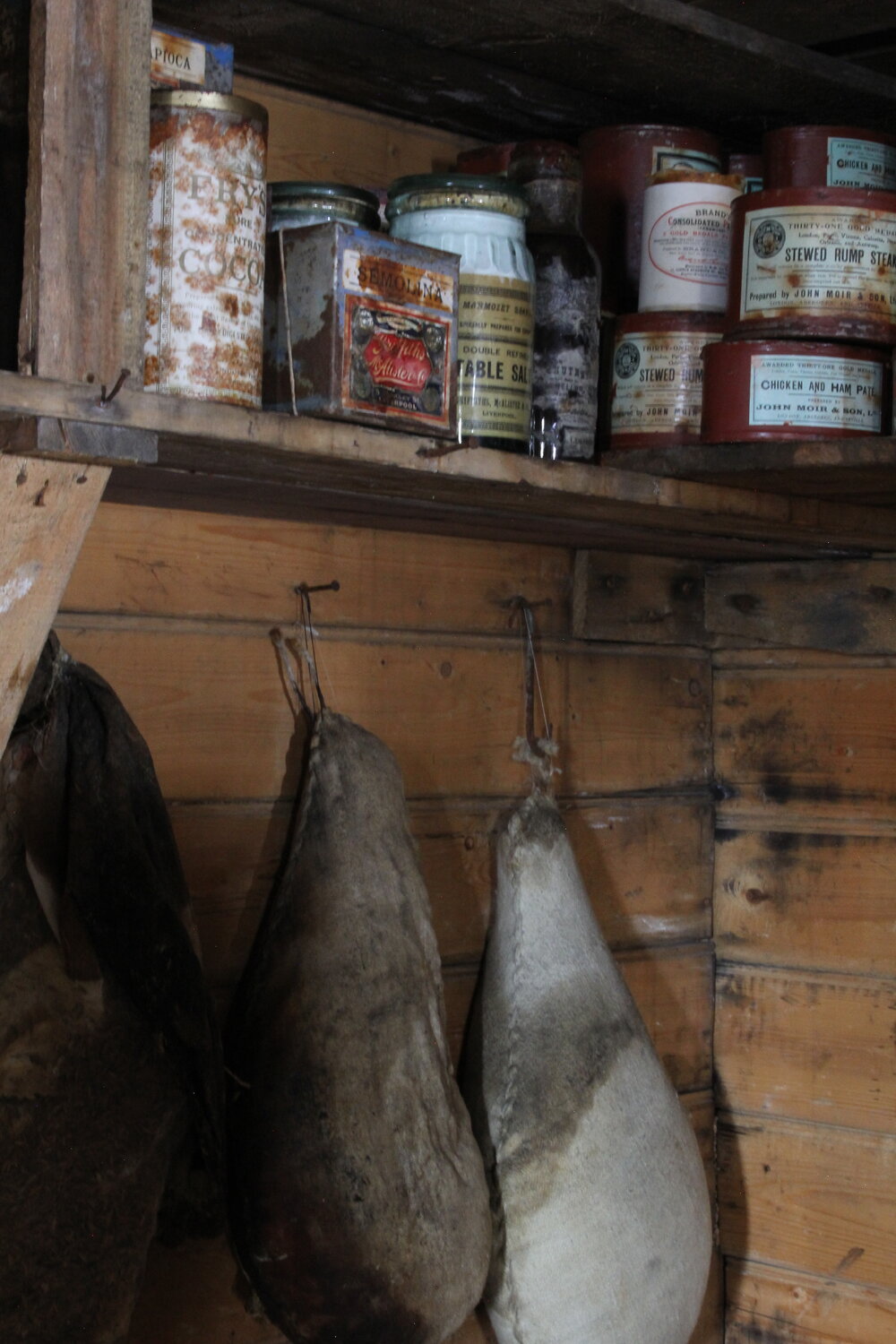 2018-19 Provisions inside Shackleton's 'Nimrod' hut, Cape Royds (003)