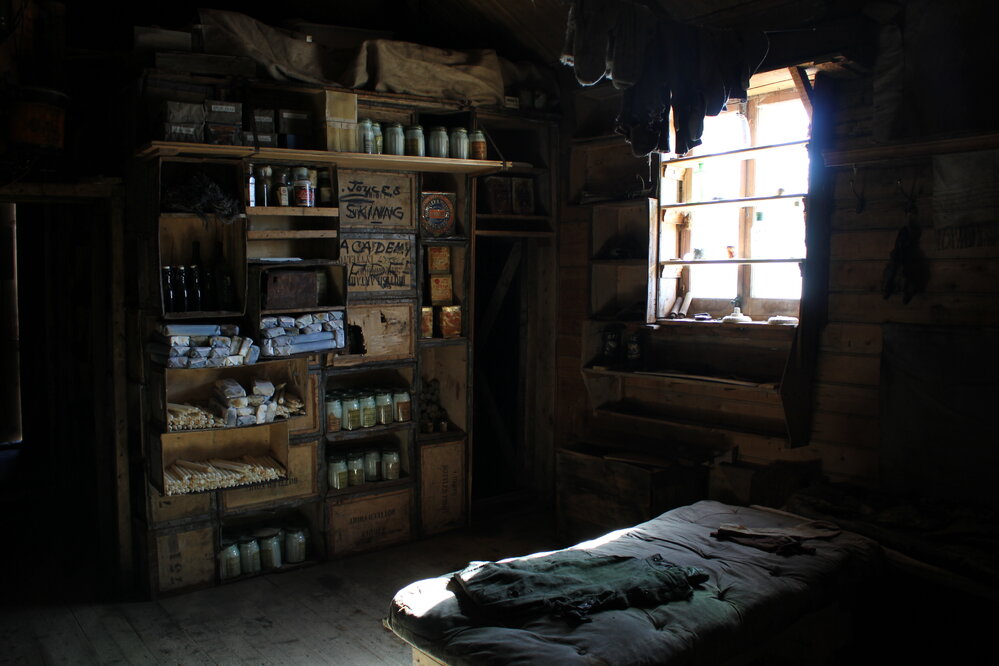 2018-19 Window inside Shackleton's 'Nimrod' hut, Cape Royds (001)