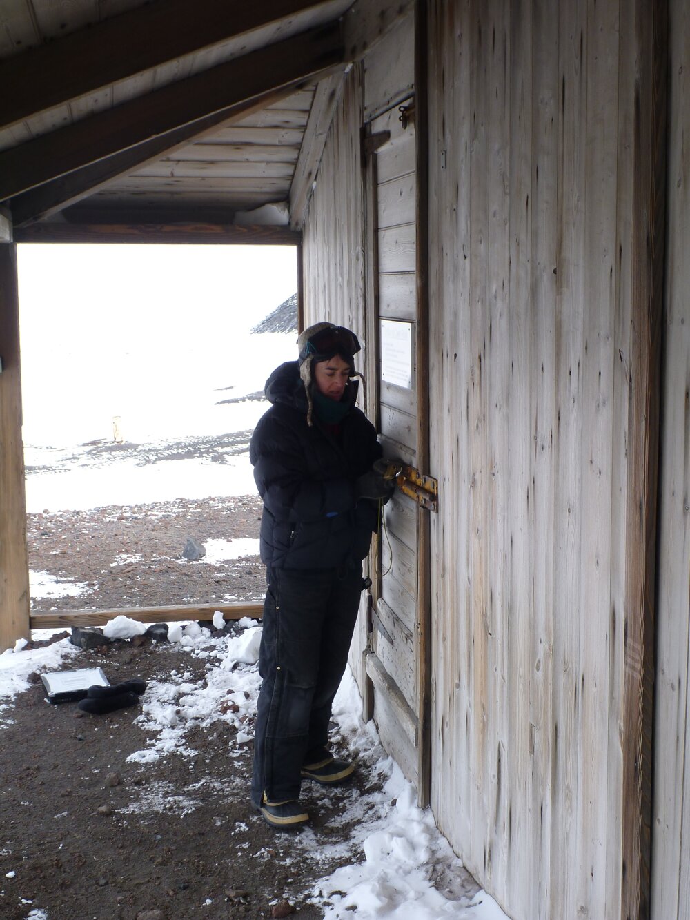 Lizzie Meek at Scott's 'Discovery' hut