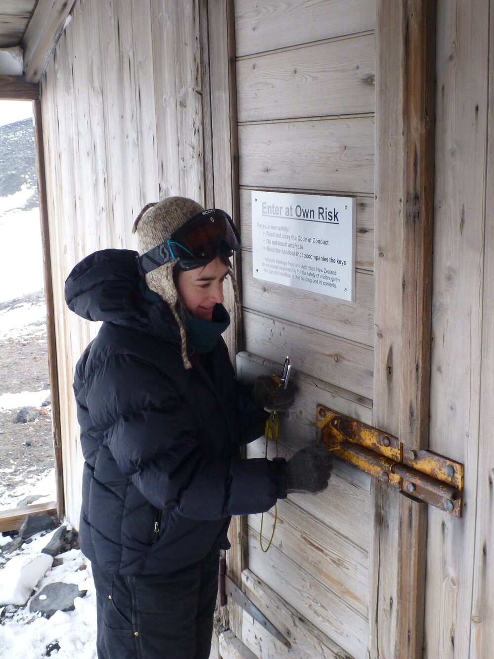 Lizzie Meek at Scott's 'Discovery' hut (001)