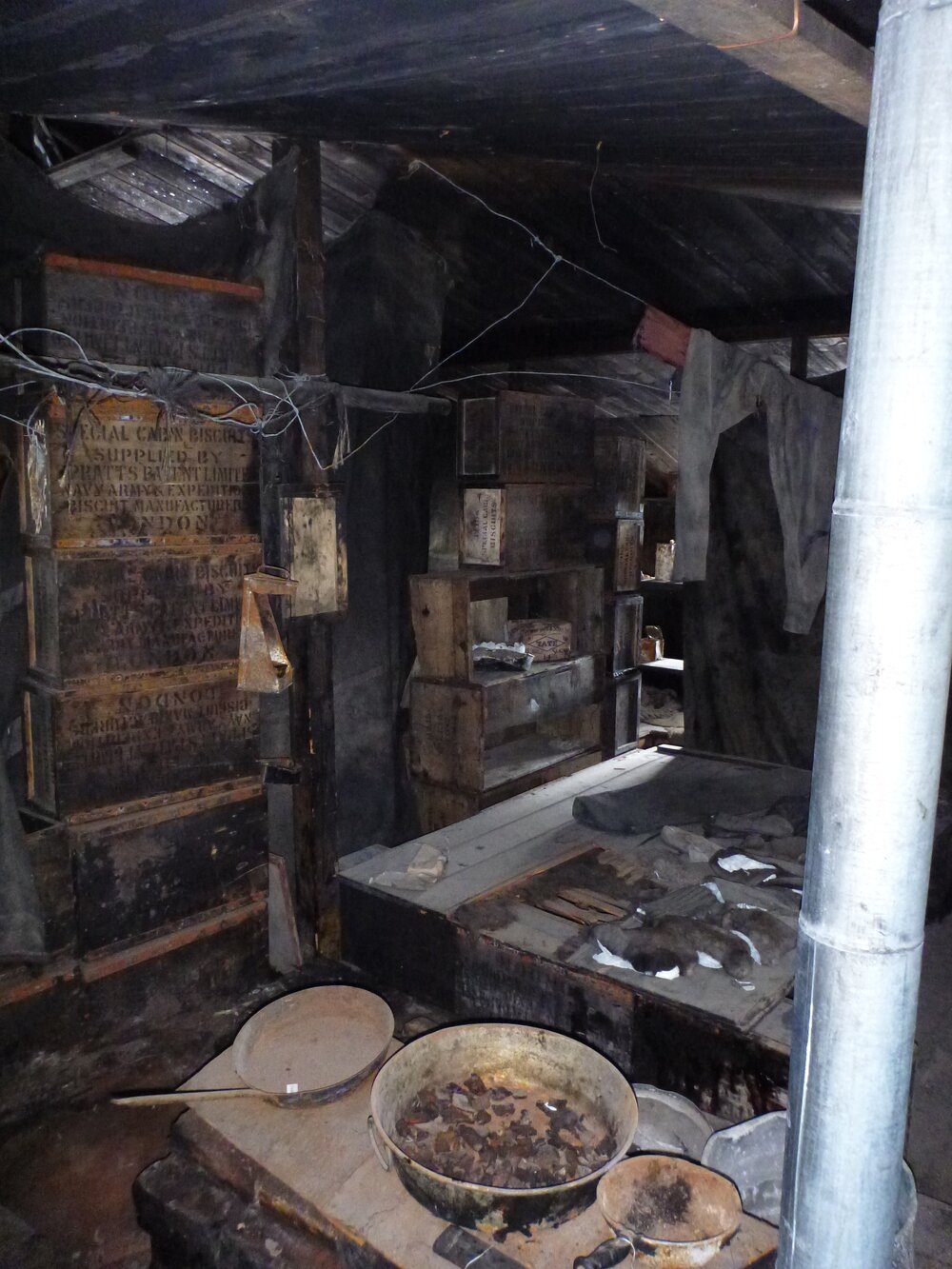 Stove area, Scott's 'Discovery' hut 