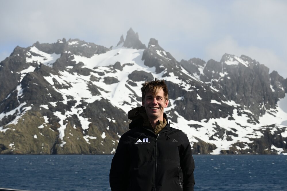 Inspiring Explorer Henry Conquer at Drygalski Fjord, South Georgia