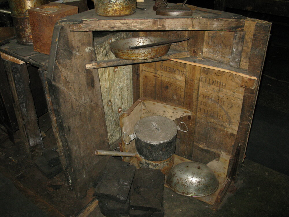 2010-11 Cooking equipment inside Scott's 'Terra Nova' hut, Cape Evans