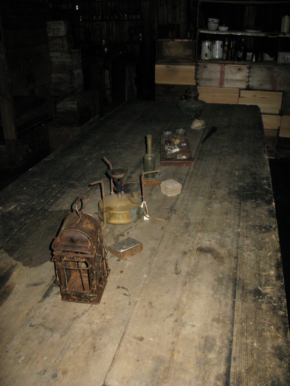 2010-11 Wardroom table inside Scott's 'Terra Nova' hut, Cape Evans (005)