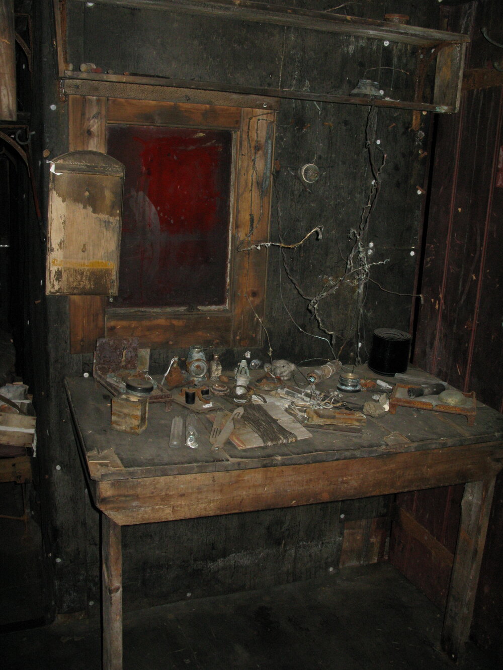 2010-11 Table outside the Darkroom inside Scott's 'Terra Nova' hut, Cape Evans