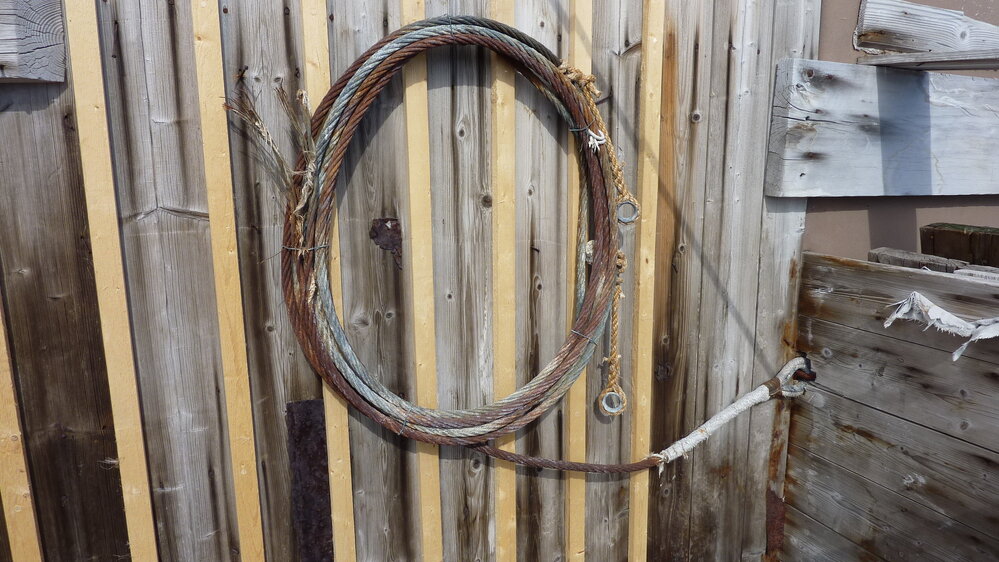 2010-11 Coiled pony wire in the Stables at Shackleton's 'Nimrod' hut