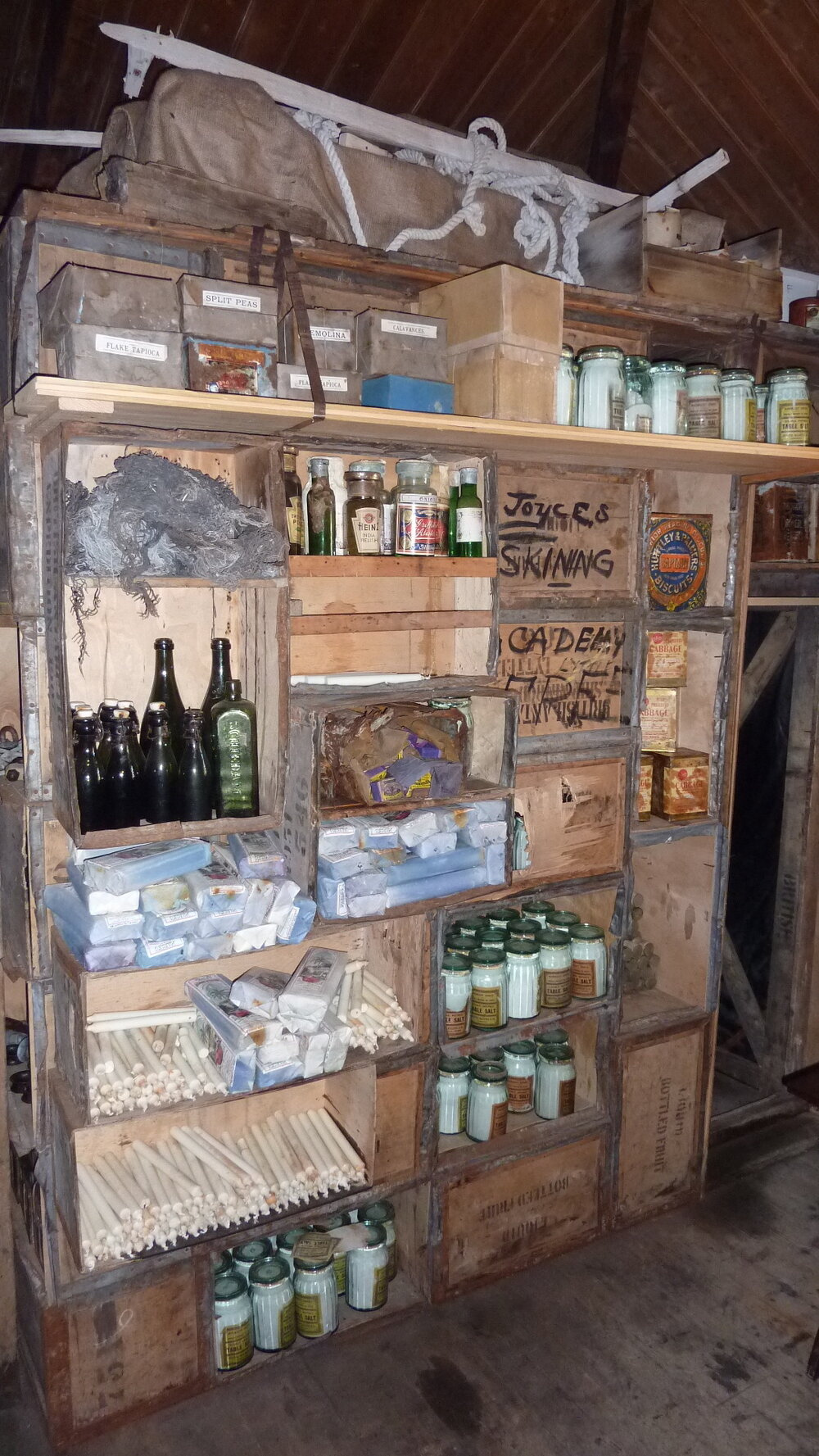 2010-11 Provisions inside Shackleton's 'Nimrod' hut