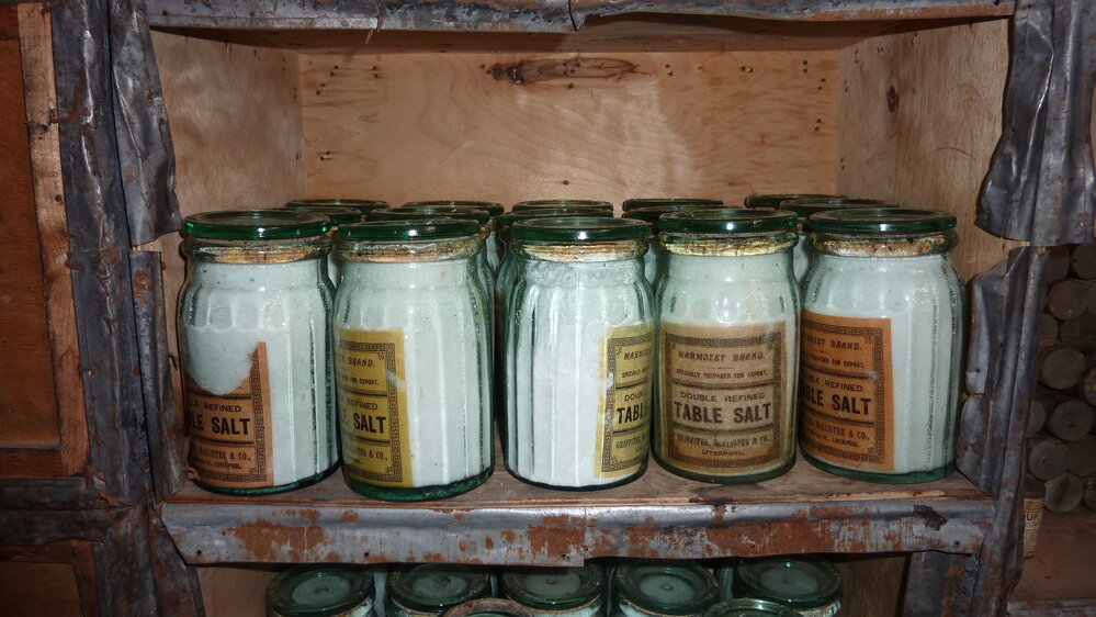 2010-11 Jars of table salt inside Shackleton's 'Nimrod' hut