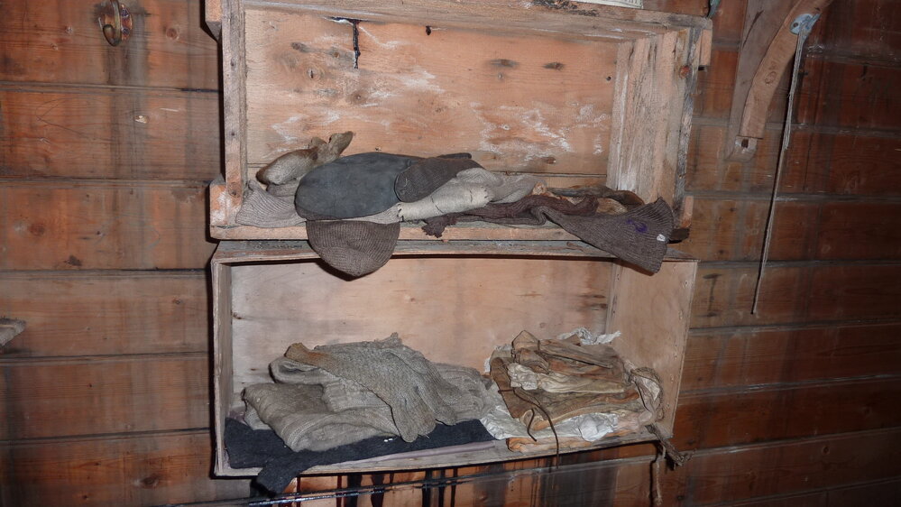 2010-11 Socks and gloves inside Shackleton's 'Nimrod' hut