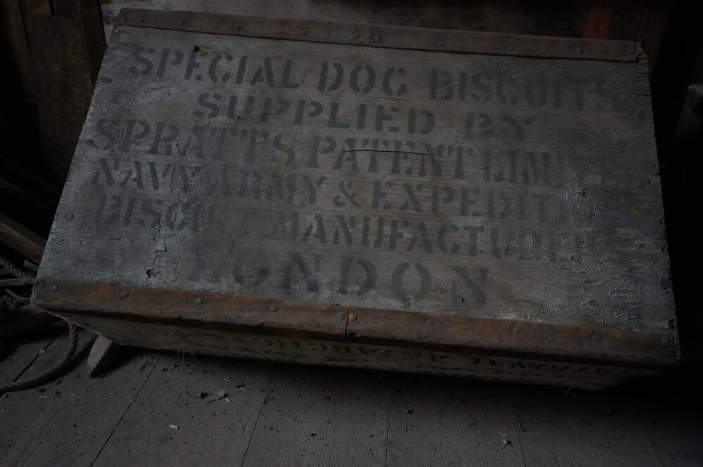 Dog biscuit box in Scott's 'Discovery' hut