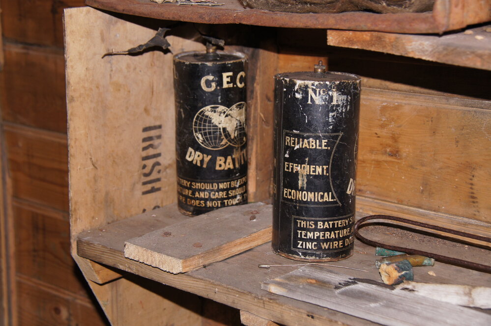 Batteries in Shackleton's 'Nimrod' hut