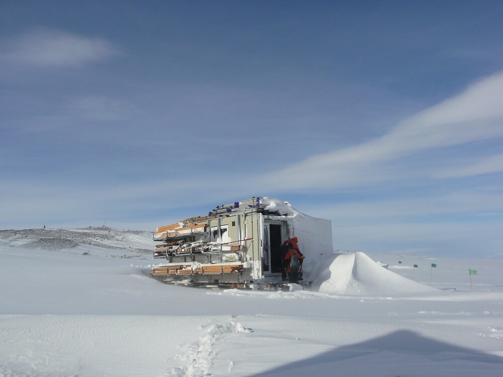 Snow build-up, Cape Evans