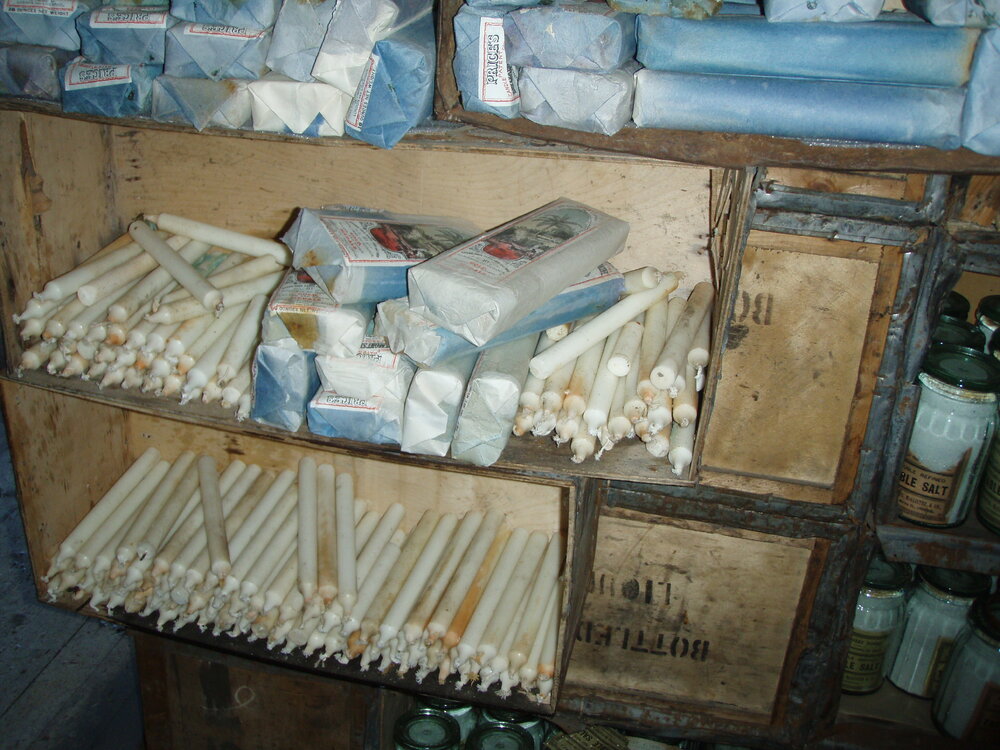 Candles stored in Shackleton's 'Nimrod' hut