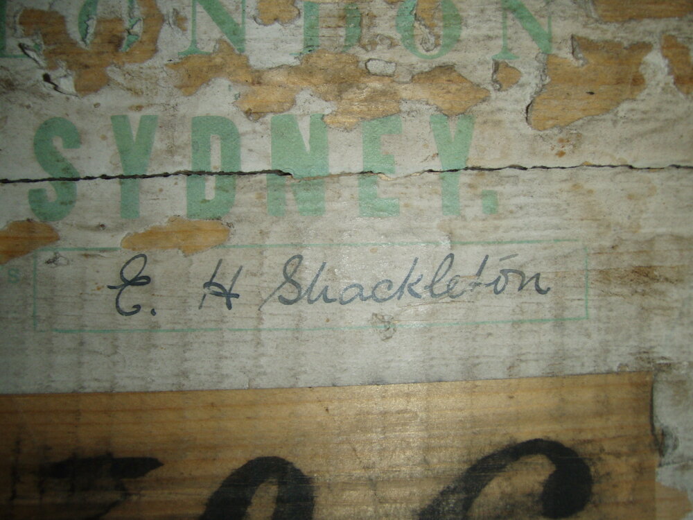 E. H Shackleton's signature, Shackleton's 'Nimrod' hut