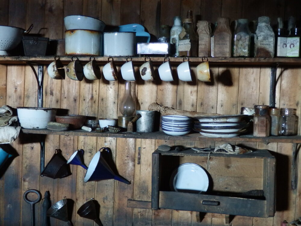Enamel ware and foodstuff, Galley of Scott's 'Terra Nova' hut