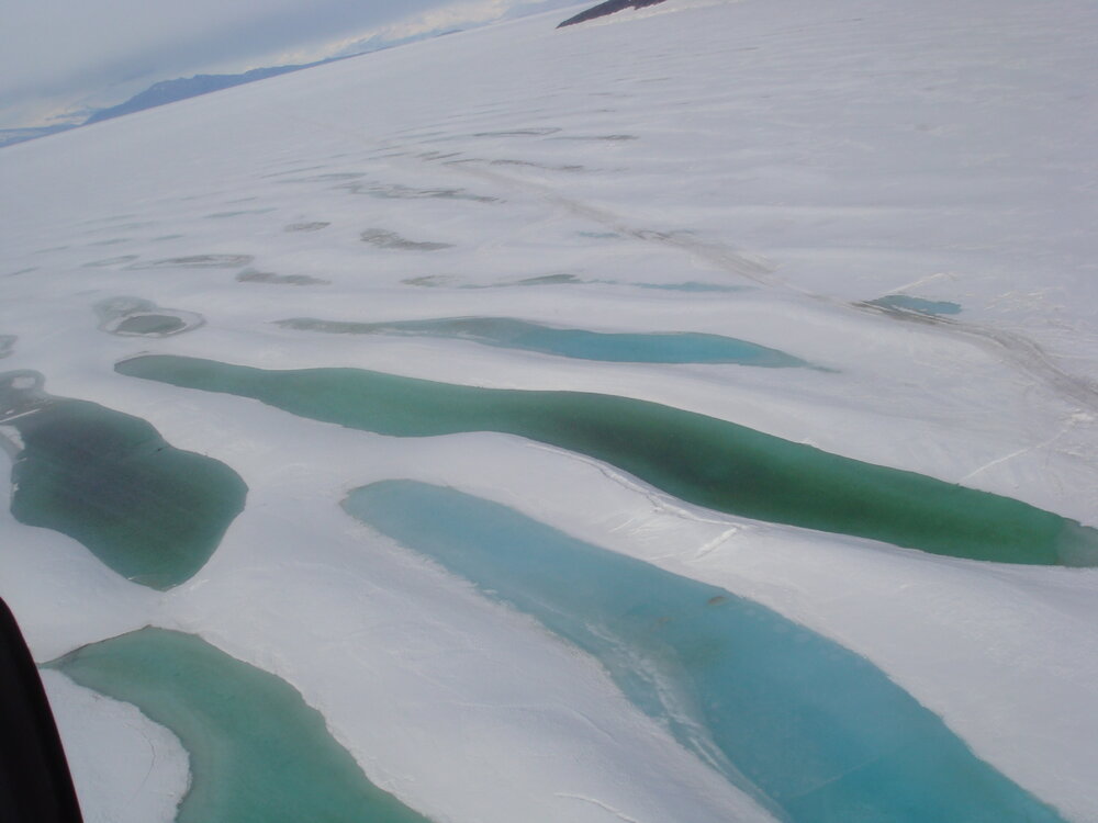 Ice conditions viewed from helicopter flight