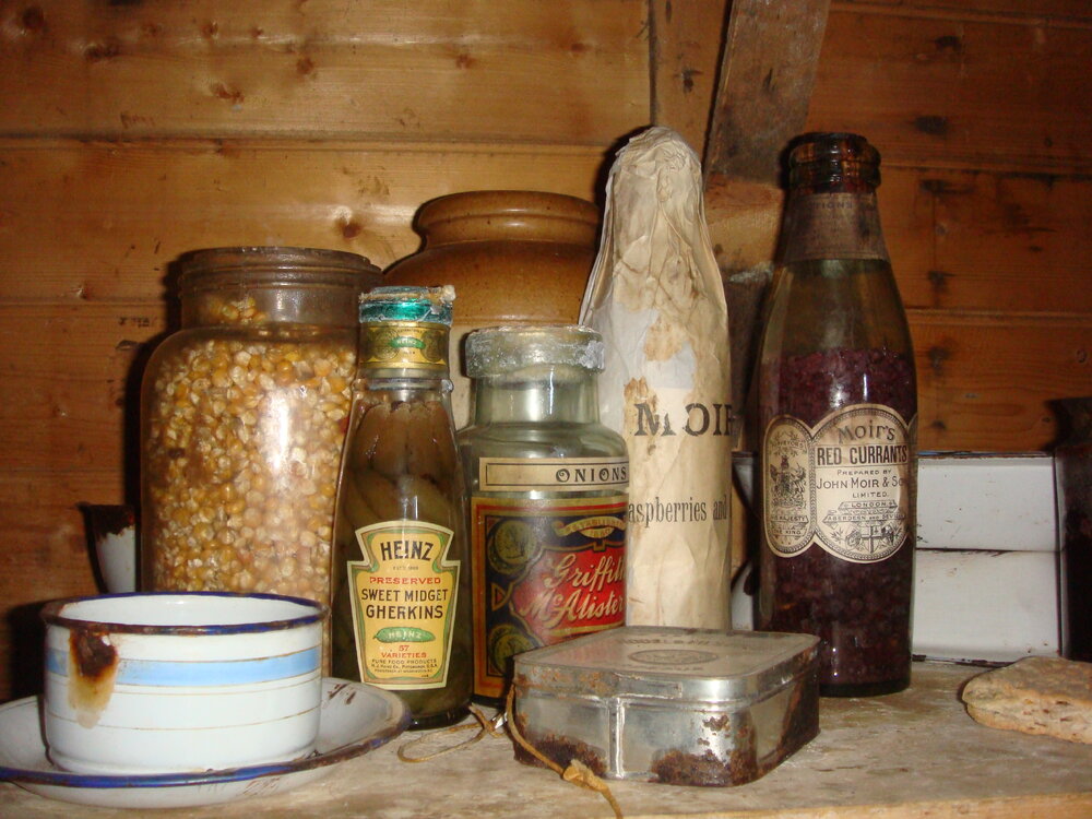 Foodstuff stored in Shackleton's 'Nimrod' hut