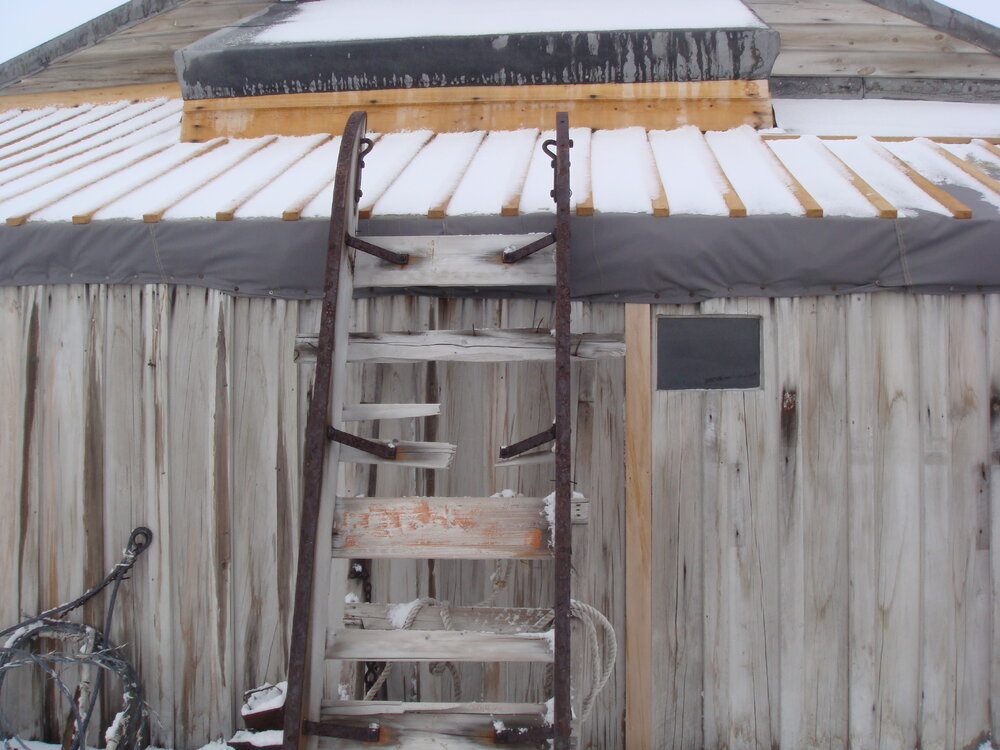 West wall and artefacts, Scott's 'Terra Nova' hut (002)