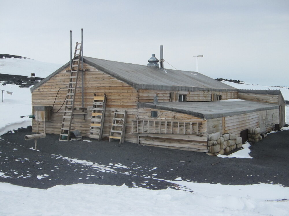 East and north elevations of Scott's 'Terra Nova' hut