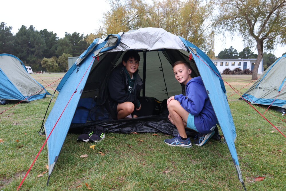 Young Inspiring Explorers with their pitched tent (002)