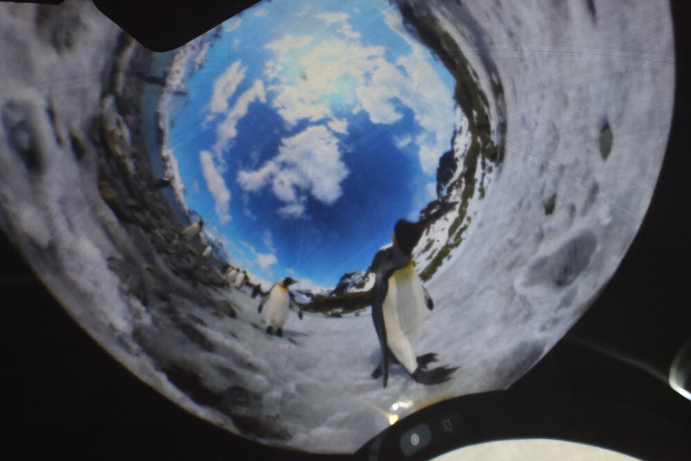 3D video from South Georgia projected onto the inflatable planetarium
