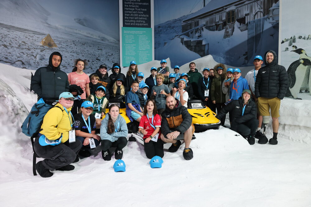 Group photo at the International Antarctic Centre at the Young Inspiring Explorers Summit
