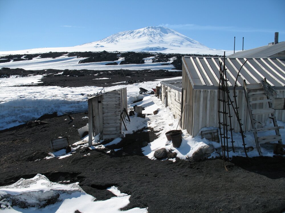 West wall and latrines, Scott's 'Terra Nova' hut (001)
