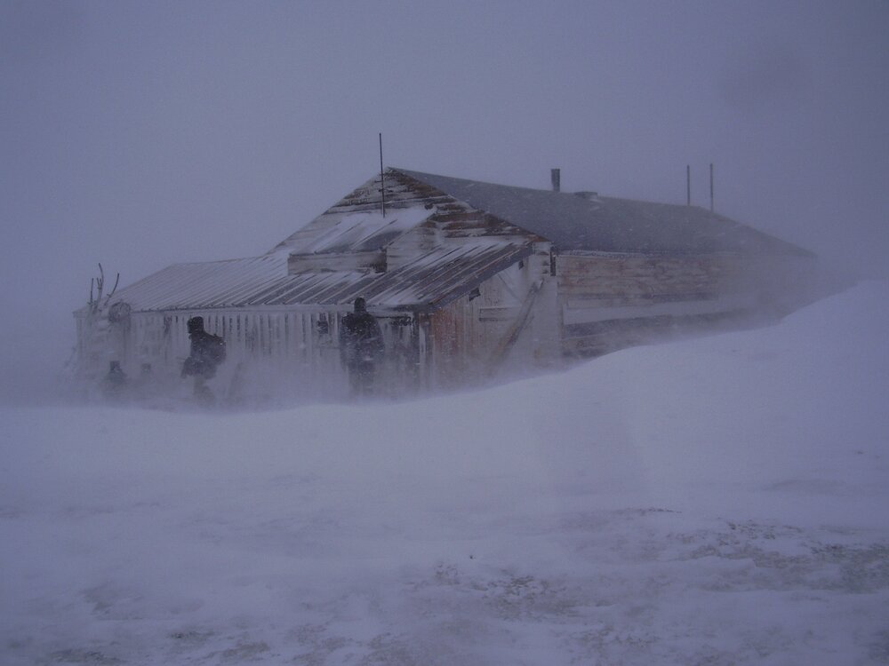 Weather event at Scott's 'Terra Nova' hut, South-West elevation (001)