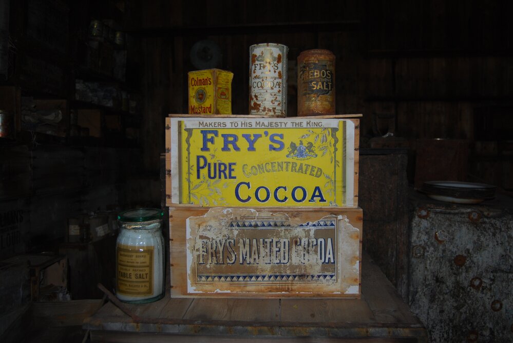 Food boxes and tins, Scott's 'Terra Nova' hut