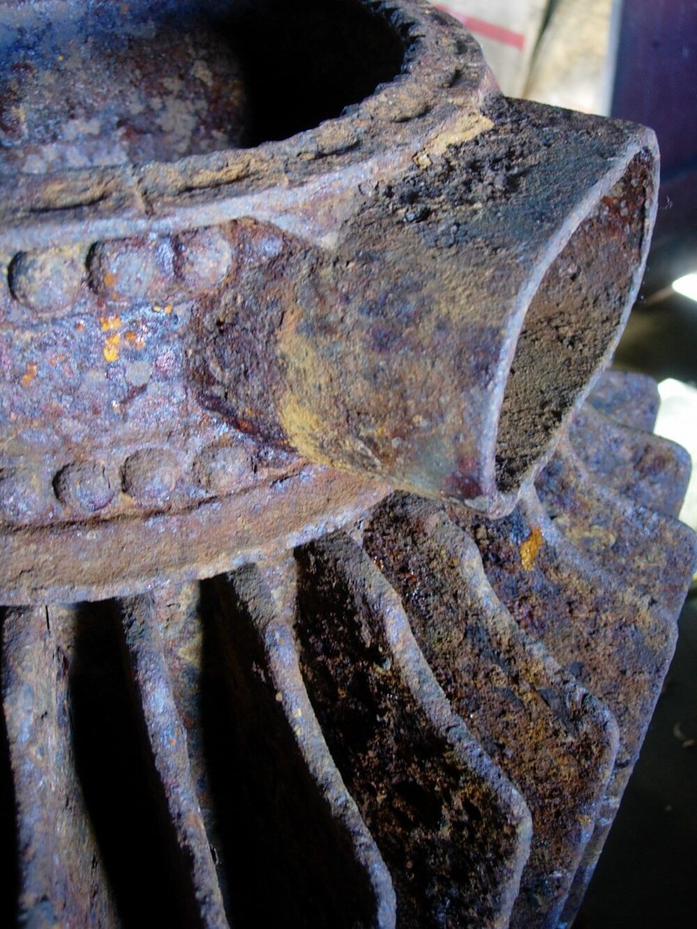 Detail of cast iron Gurney's Patent stove, Scott's&nbsp;'Terra Nova'&nbsp;hut