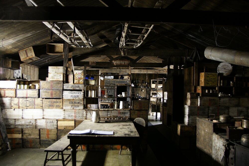 Mess Deck looking east, Scott's 'Terra Nova' hut