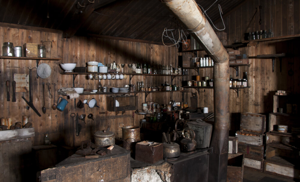 Galley and stove, Scott's 'Terra Nova' hut