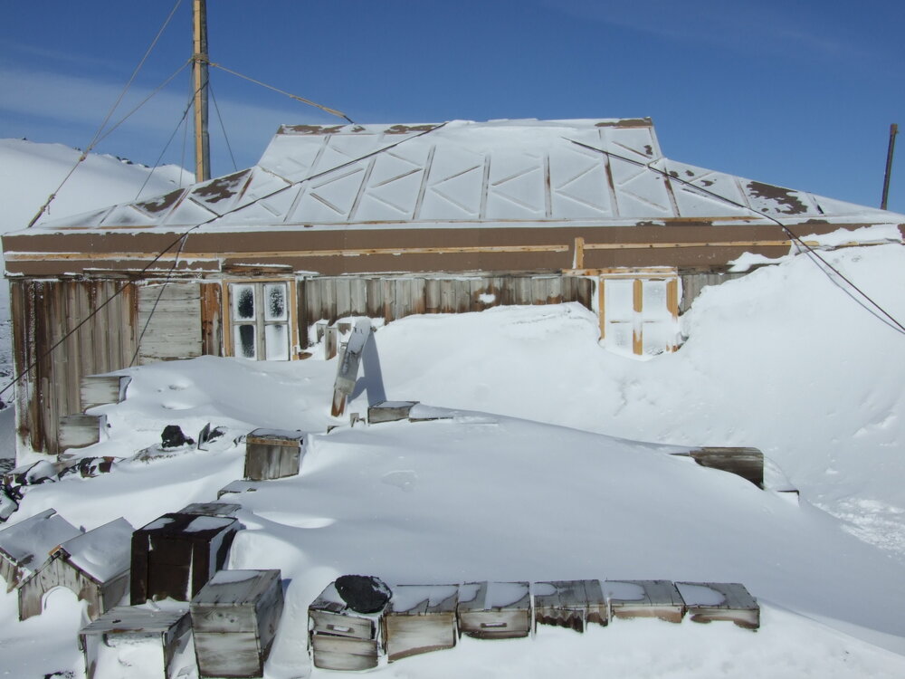 Snow build-up on Shackleton's 'Nimrod' hut (006)
