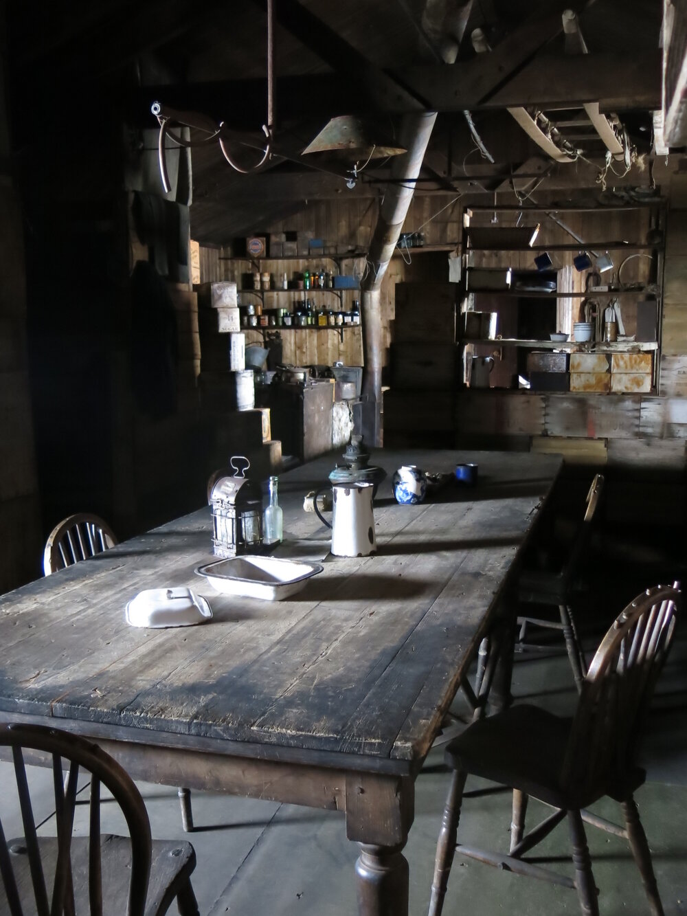 2014-15 Scott's 'Terra Nova' hut, interior, Wardroom table