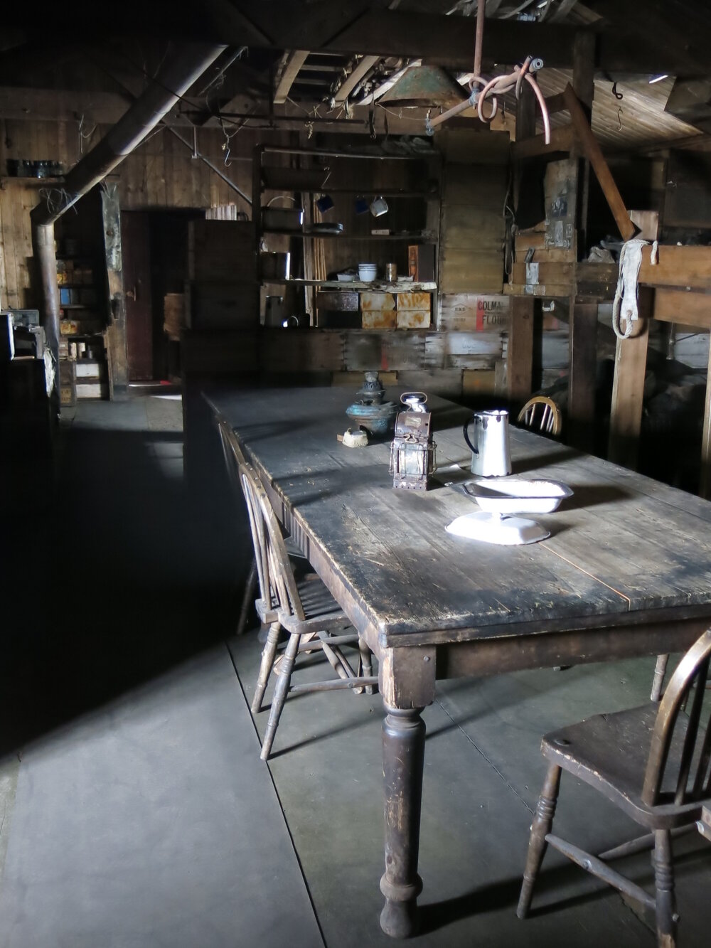 2014-15 Scott's 'Terra Nova' hut, interior, Wardroom table