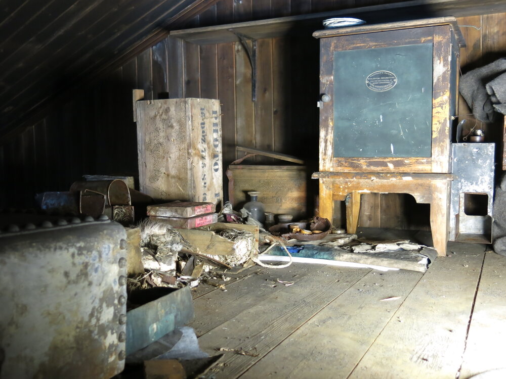 2014-15 Scott's 'Terra Nova' hut, interior, artefacts above Darkroom (009)