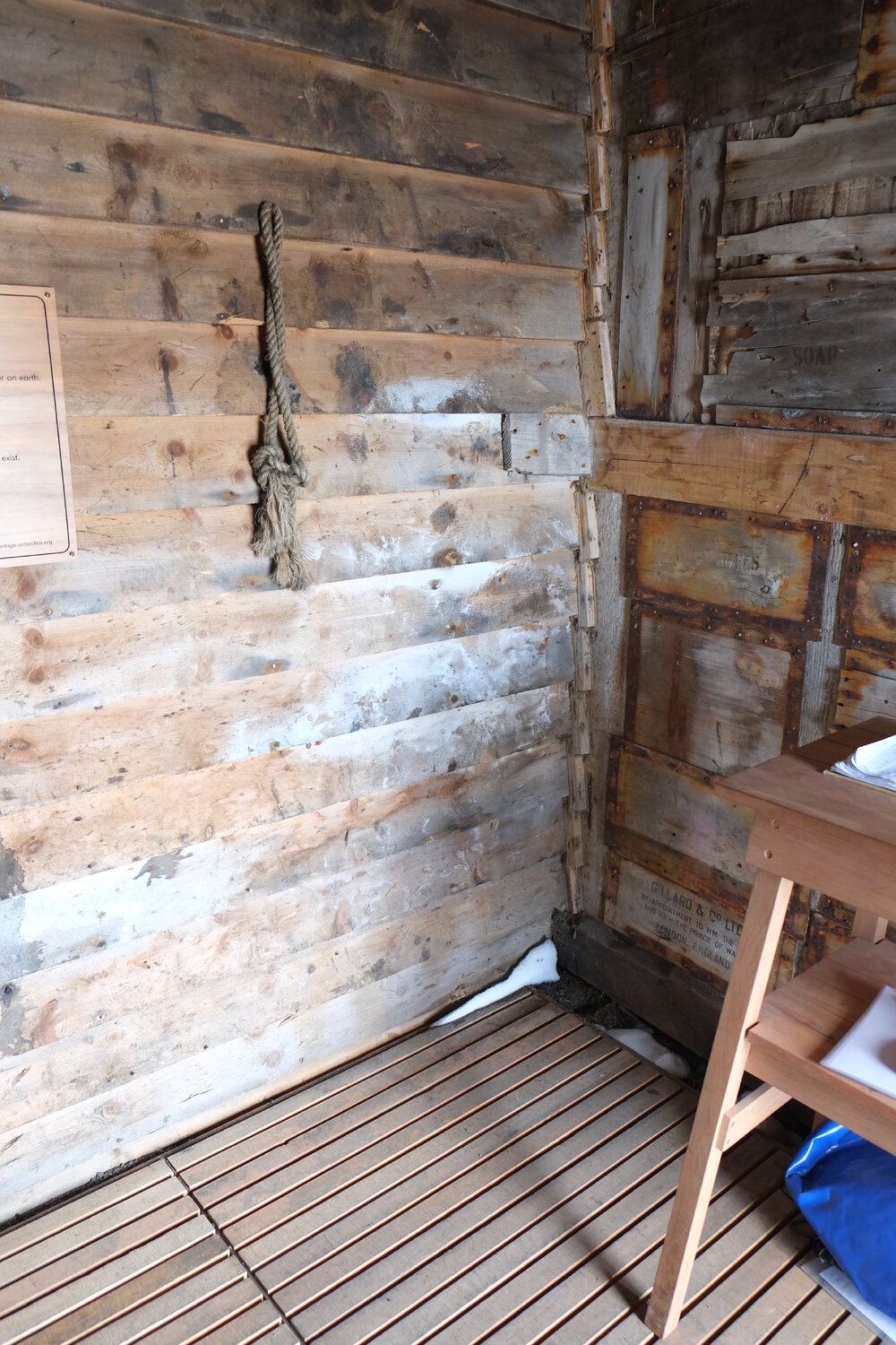 2014-15 Scott's 'Terra Nova' hut, interior, snow ingress in Annexe