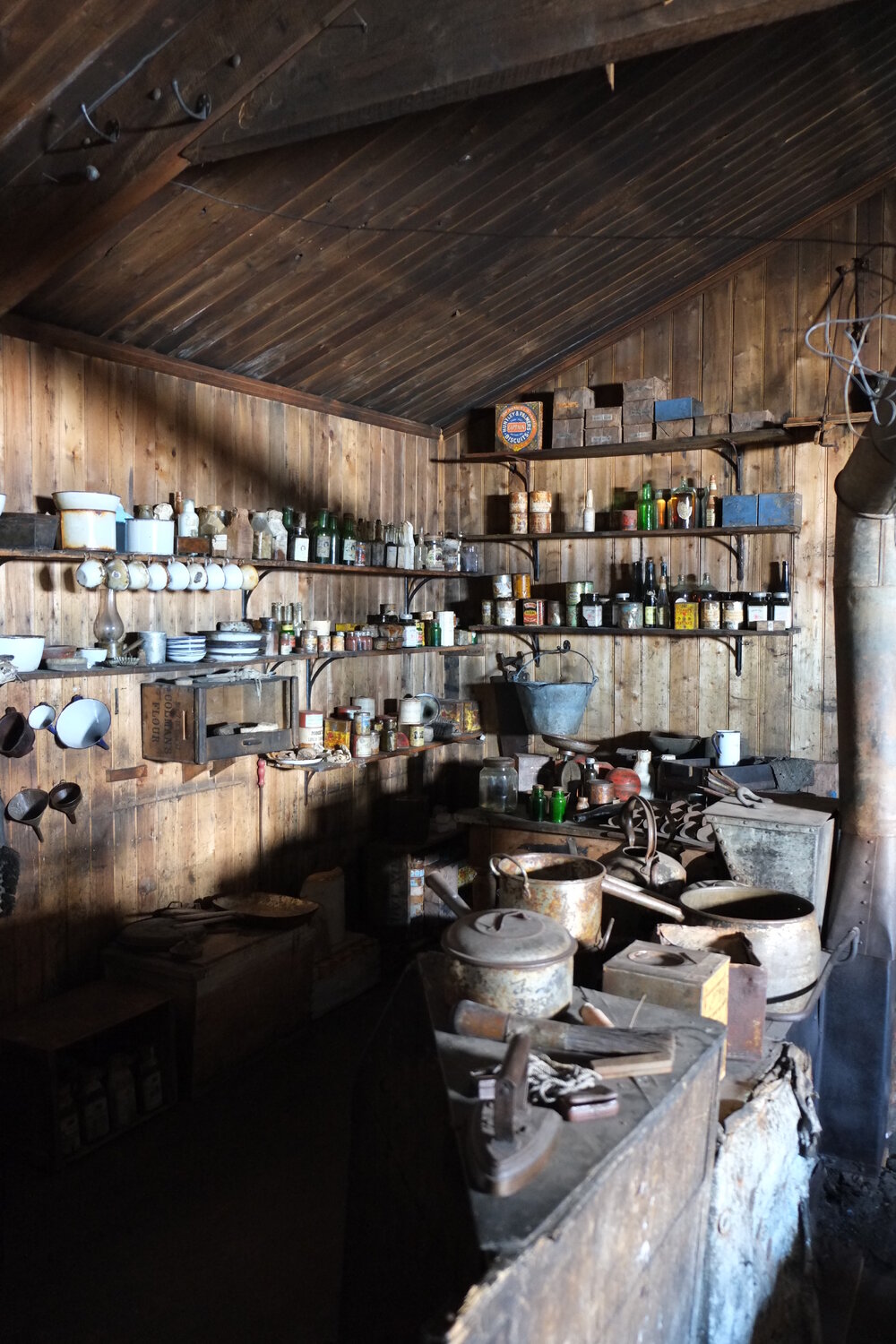 2014-15 Scott's 'Terra Nova' hut, interior, Galley area