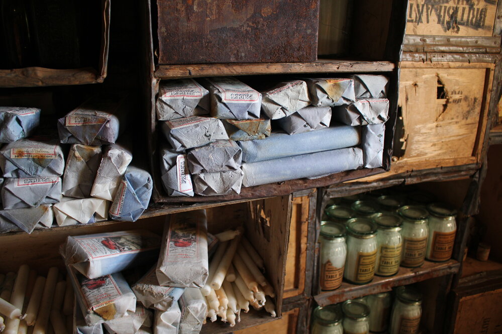 Bulkhead shelves, Shackleton's 'Nimrod' hut