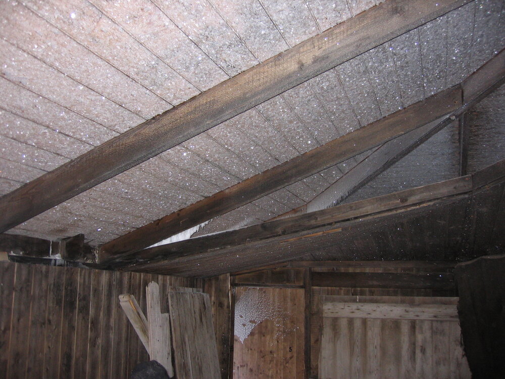 2006 Scott's 'Discovery' hut inspection, interior, ice build-up, main space