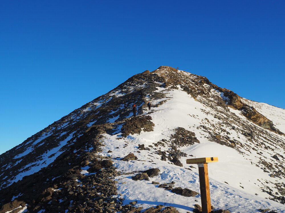 Walking up Observation Hill