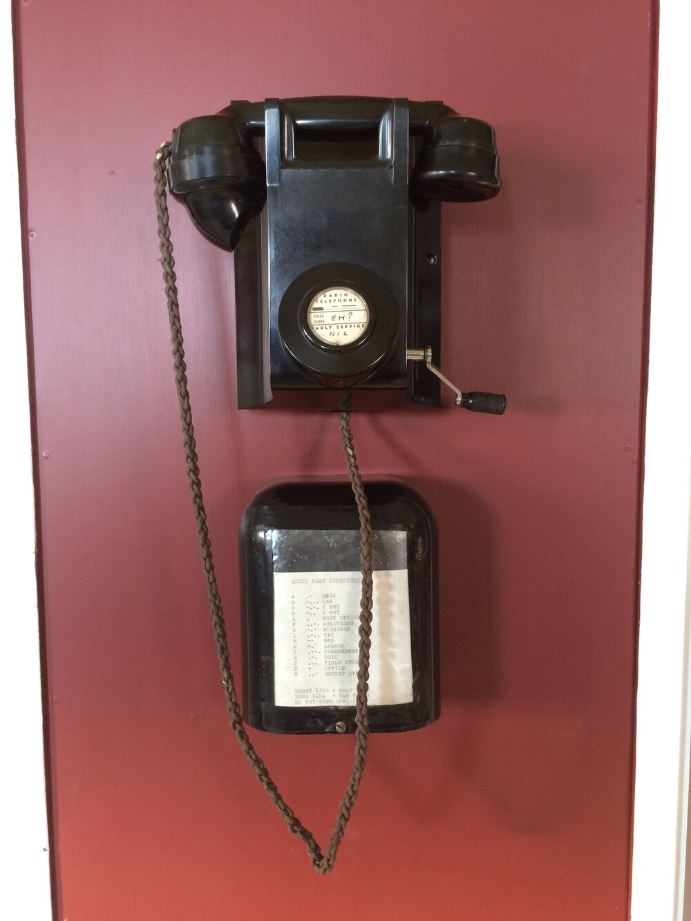 Wall mounted telephone, Hillary's TAE/IGY hut