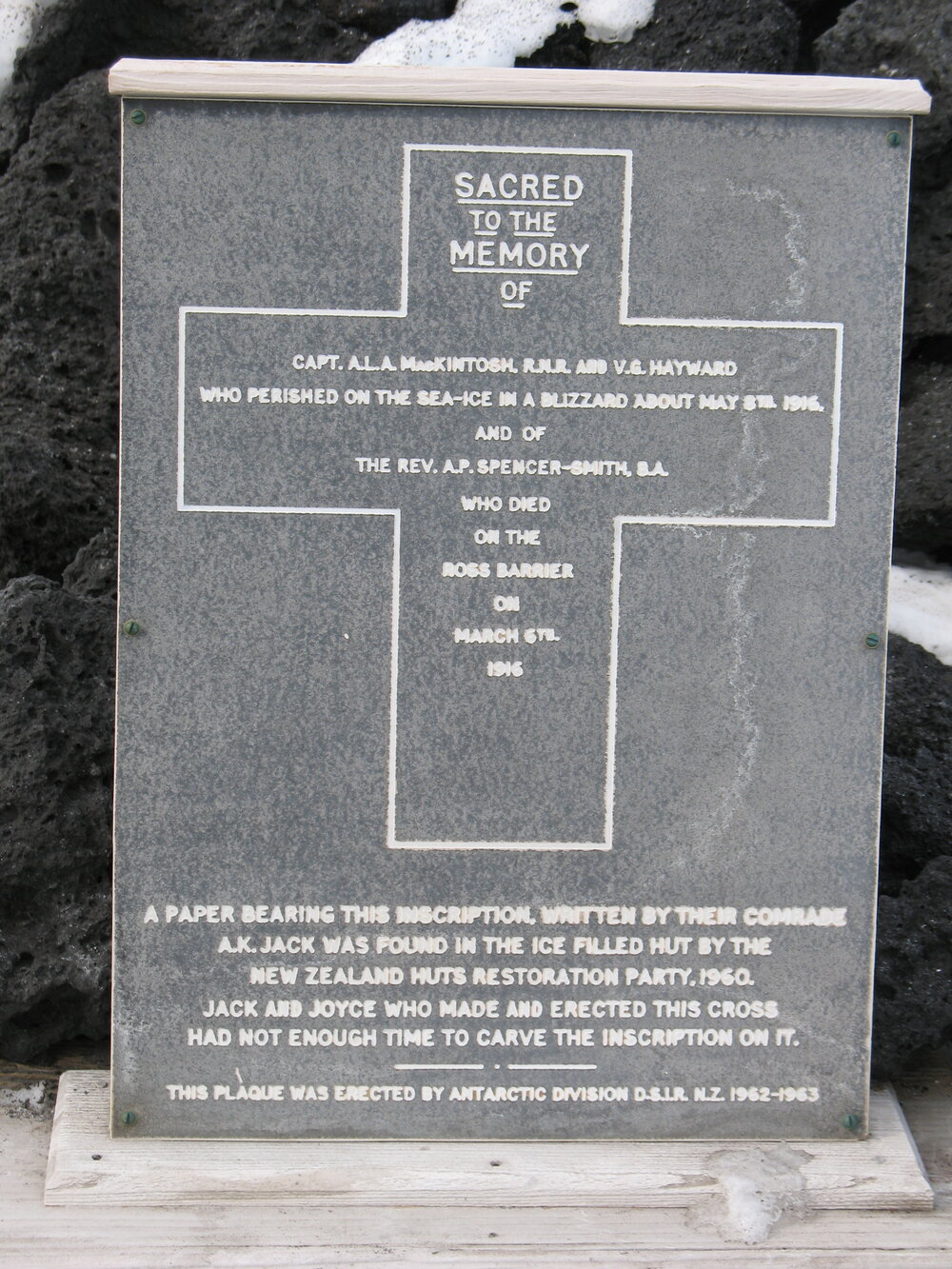 2013-14 Plaque next to Wind Vane Hill Cross